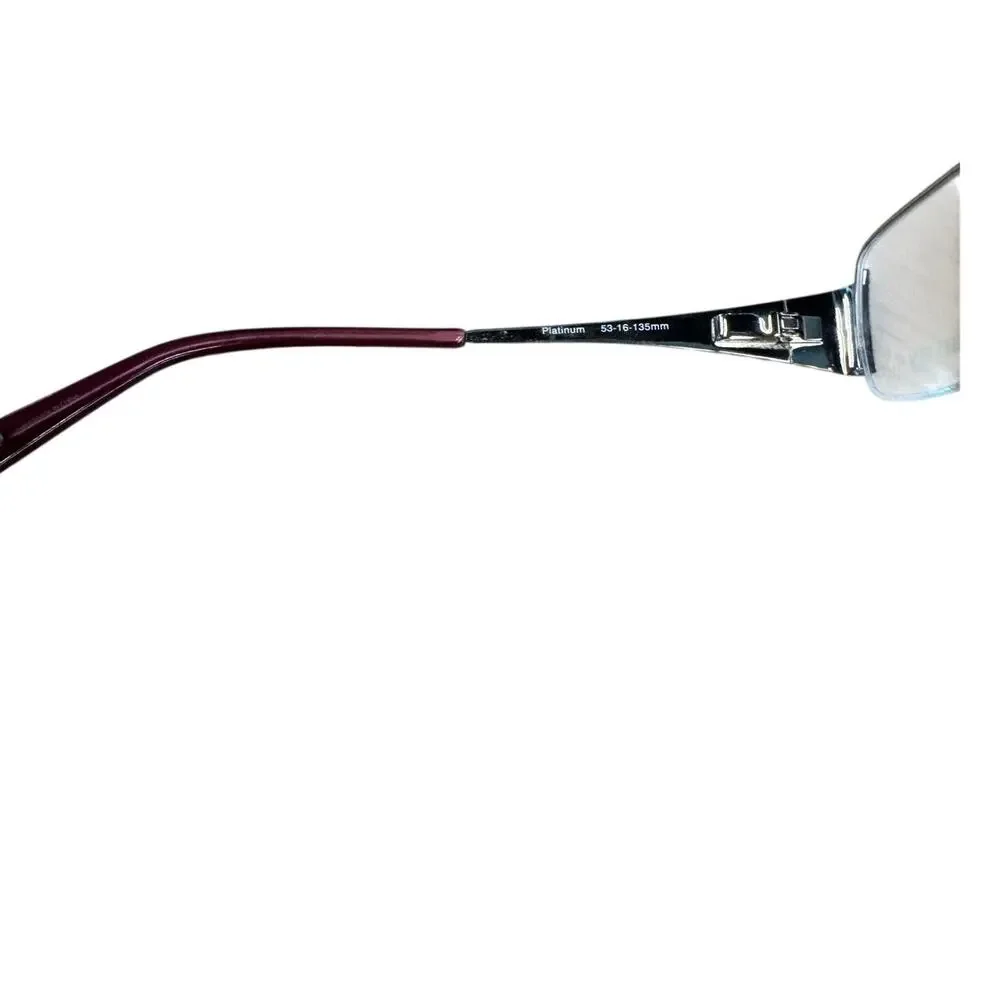 NEW Deadstock Laura Ashley Carly Platinum office siren Y2k rectangular Glasses